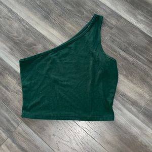Green One Shoulder Tank